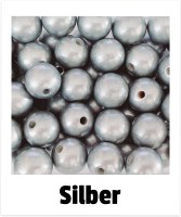 Holzperlen 16mm silber